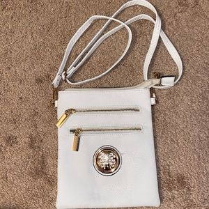 White and Gold Crossbody Purse